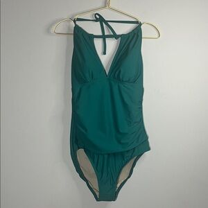 Kona Sol Teal One Piece Swimsuit with Padding and Liner NWT L